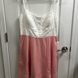 Lilly Pulitzer White Lace and Red Striped Mini Dress